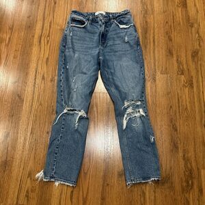 Abercrombie & Fitch High Rise Ripped Denim Jeans